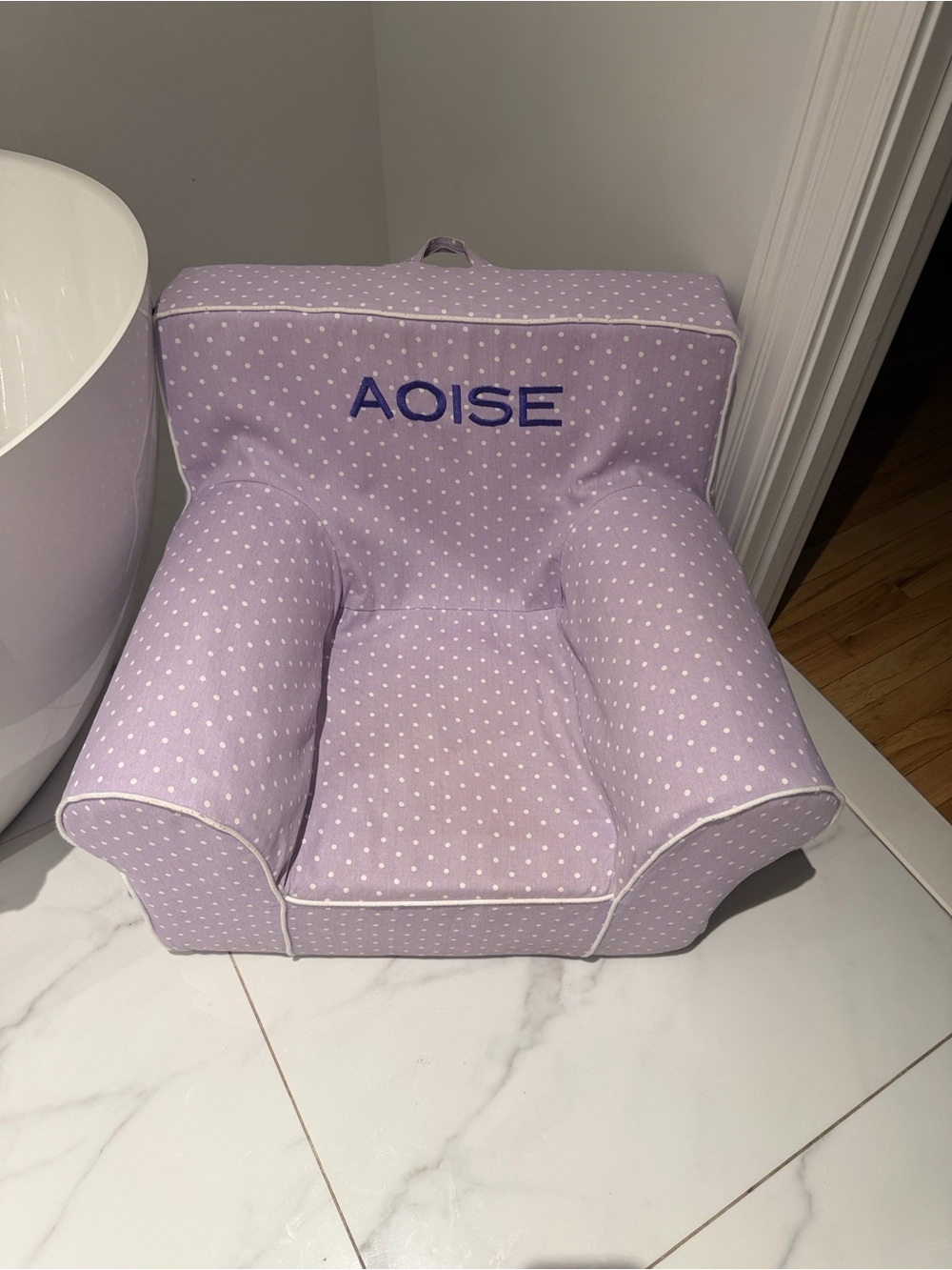 Pottery Barn Kids Anywhere Chair®, Purple Pin Dot